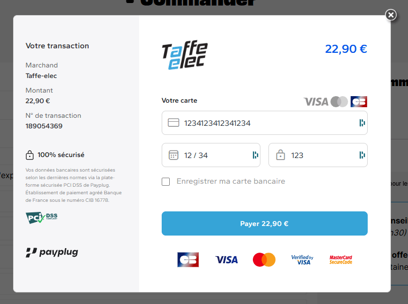 Paiement par Payplug
